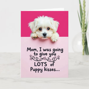 Tarjeta del Día de la Madre de Cachorro Esponjoso