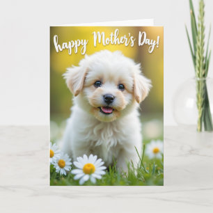 Tarjeta del Día de la Madre de Cachorro Inocente