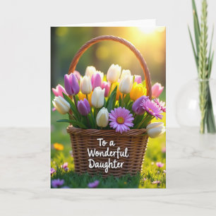 Tarjeta del Día de la Madre de Cesto de Primavera