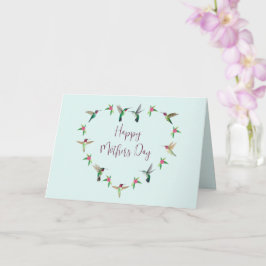 Tarjeta del día de la madre de colibrí