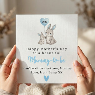 Tarjeta del Día de la Madre de Conejito Adorable p