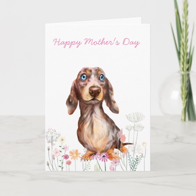 Tarjeta del Día de la Madre de Dachshund (Anverso)