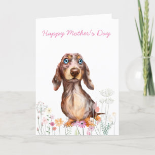 Tarjeta del Día de la Madre de Dachshund