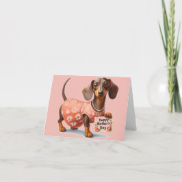 Tarjeta del Día de la Madre de Dachshund Adorable