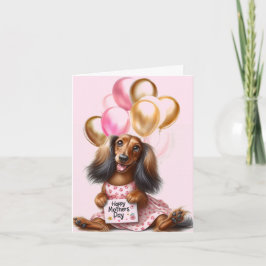 Tarjeta del Día de la Madre de Dachshund de Pelo L
