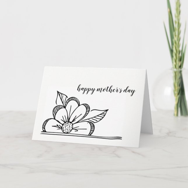 Tarjeta del día de la madre de dibujo de flores -  (Anverso)