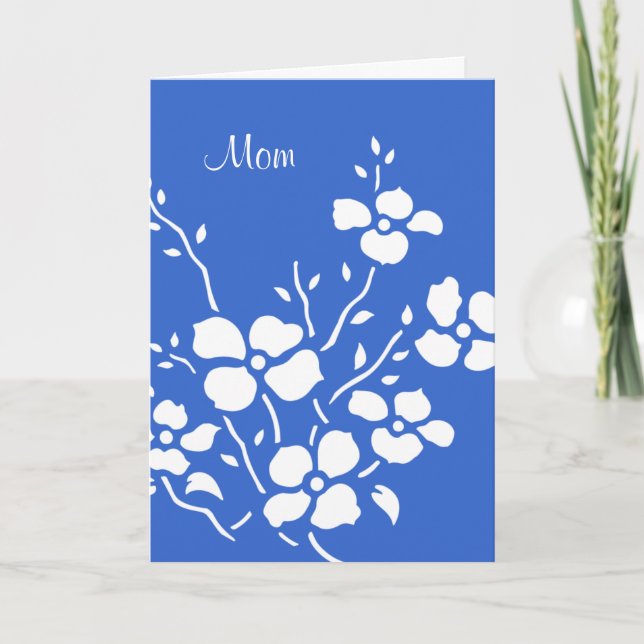 Tarjeta del Día de la Madre de Dogwood Blanco (Anverso)