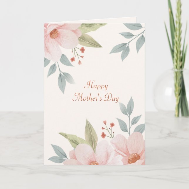 Tarjeta del Día de la Madre de Dogwood Rosa (Anverso)