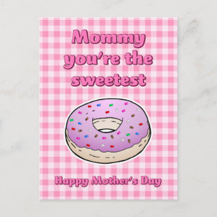 Tarjeta del Día de la Madre de Donut Rosa Más Dulc