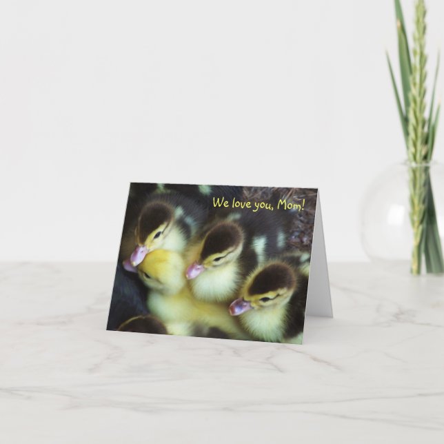 Tarjeta del Día de la Madre de Ducklings (Anverso)