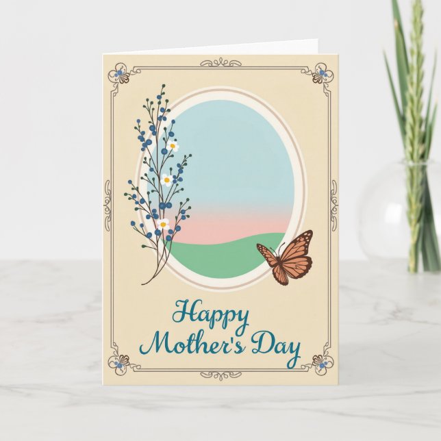 Tarjeta del Día de la Madre de Flor de Cerezo (Anverso)