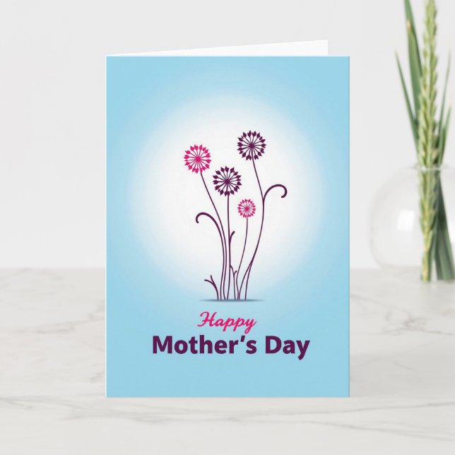 Tarjeta del Día de la Madre de Flor Gradiente (Anverso)