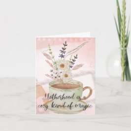 Tarjeta del día de la madre de flor presionada - E
