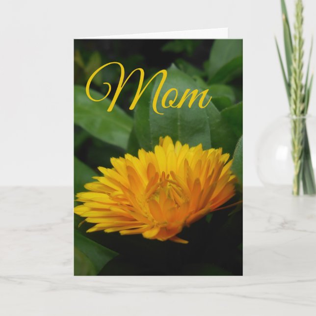 Tarjeta del día de la madre de flores amarillas (Anverso)