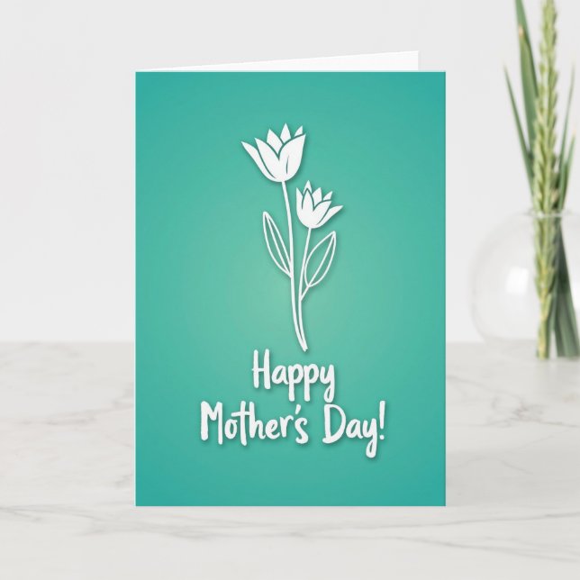 Tarjeta del Día de la Madre de Flores Gradiente (Anverso)