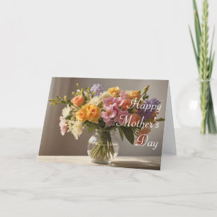 Tarjeta del Día de la Madre de Flores Hermosas
