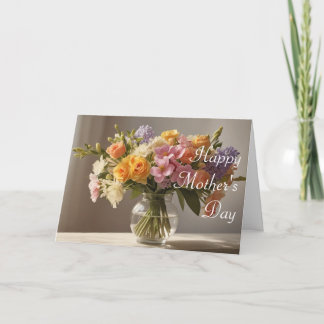 Tarjeta del Día de la Madre de Flores Hermosas