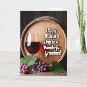 Tarjeta del Día de la Madre de Frutas y Vino