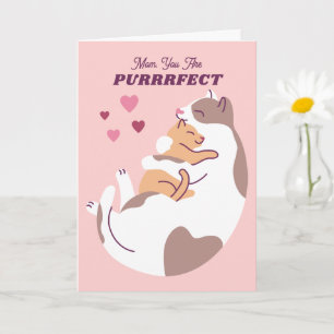 Tarjeta del Día de la Madre de Gato y Gatito