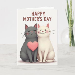 Tarjeta del Día de la Madre de Gatos de Lunares