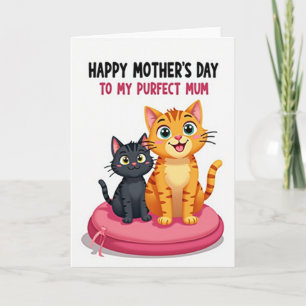 Tarjeta del Día de la Madre de Gatos Dulces