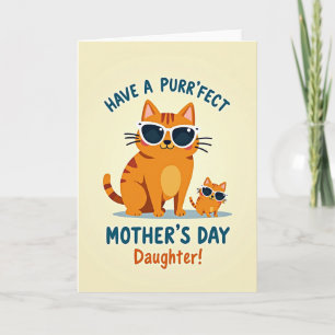 Tarjeta del Día de la Madre de Gatos Rayados Dulce