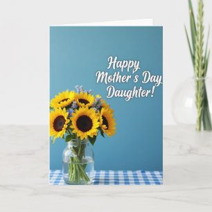 Tarjeta del Día de la Madre de Gingham Azul
