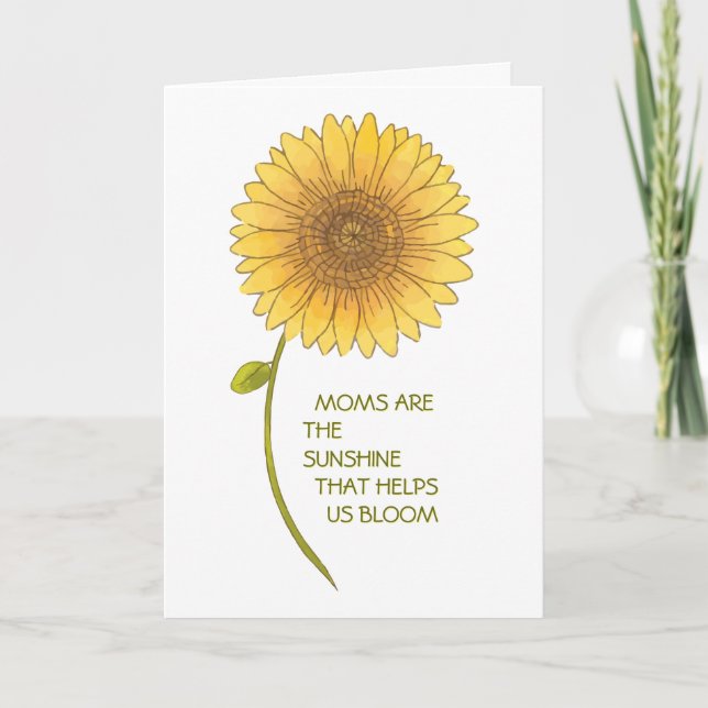 Tarjeta del Día de la Madre de Girasol (Anverso)