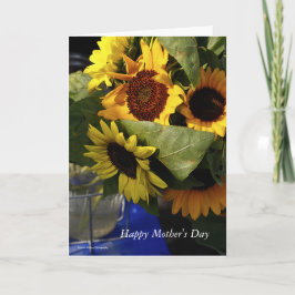 Tarjeta del día de la madre de girasoles amarillos