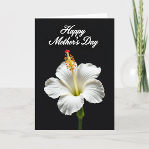 Tarjeta del Día de la Madre de Hibisco Blanco