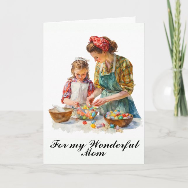 Tarjeta del Día de la Madre de Hija a Mamá (Anverso)