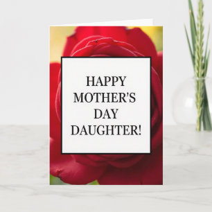 Tarjeta del Día de la Madre de Hija Rosa Terciopel