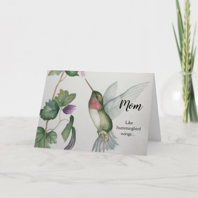 Tarjeta del día de la madre de Hummingbird (Anverso)