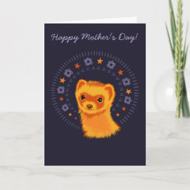 Tarjeta del Día de la Madre de hurón lindo