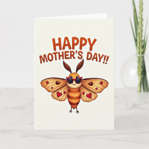 Tarjeta del Día de la Madre de Insecto Genial