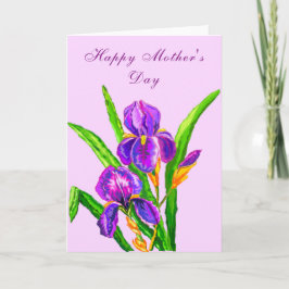 Tarjeta del Día de la Madre de Iris Flowers