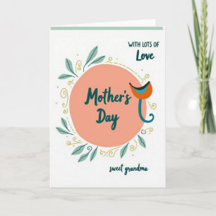 Tarjeta del Día de la Madre de la Abuela Verde Tea