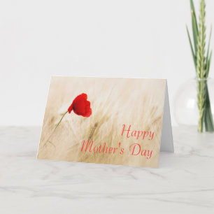 Tarjeta del día de la madre de la amapola roja