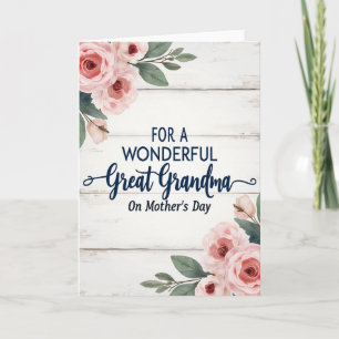 Tarjeta del Día de la Madre de la Bisabuela Rústic
