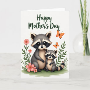 Tarjeta del Día de la Madre de la Familia de Colas