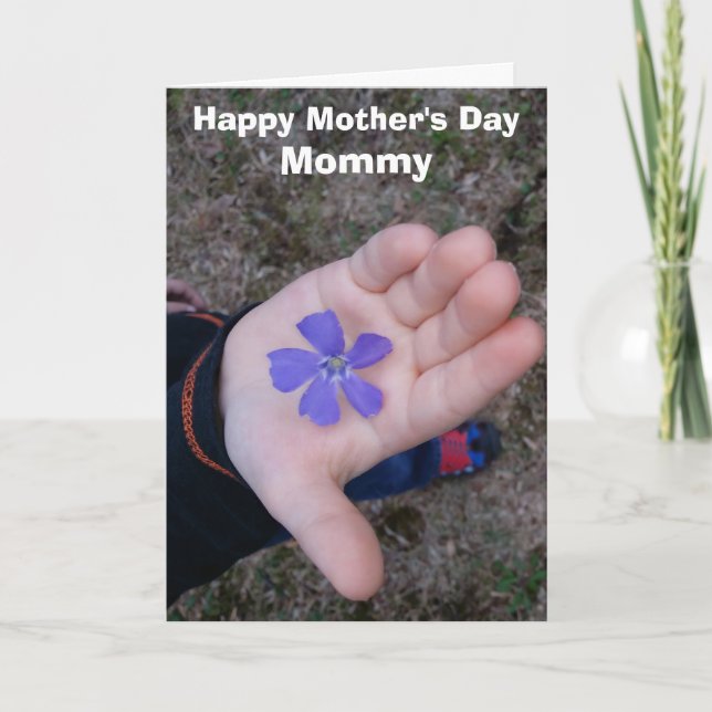 Tarjeta del día de la madre de la flor púrpura inf (Anverso)