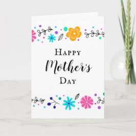 Tarjeta del día de la madre de la floral floral mo