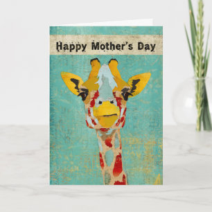 Tarjeta del Día de la Madre de la Girafa de Peekin