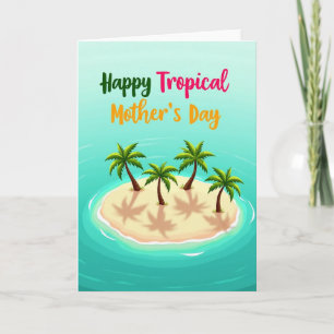 Tarjeta del Día de la Madre de la Isla Tropical
