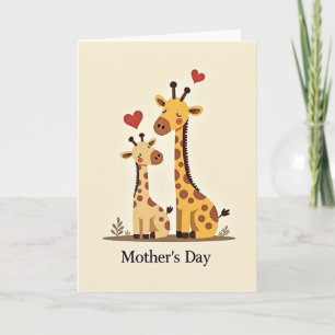 Tarjeta del Día de la Madre de la Jirafa Dorada
