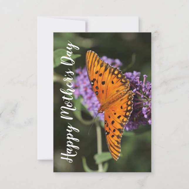 tarjeta del día de la madre de la mariposa floral (Anverso)