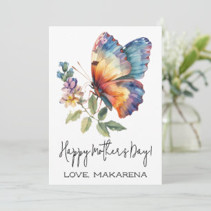 Tarjeta del día de la madre de la mariposa persona