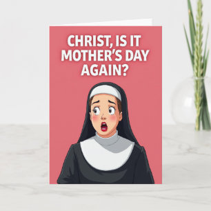 Tarjeta del Día de la Madre de la Monja Sobresalta