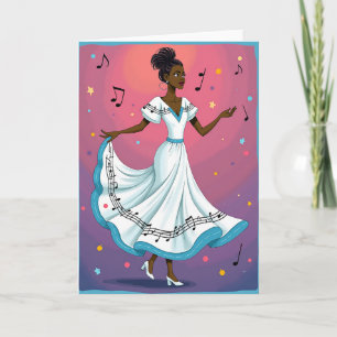 Tarjeta del Día de la Madre de la Mujer Bailando