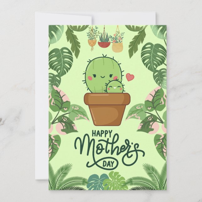 Tarjeta del día de la madre de la planta (Anverso)